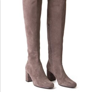 saint laurent over the knee suede boots